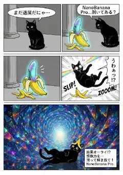 黒猫のバナナ超能力スリップ
