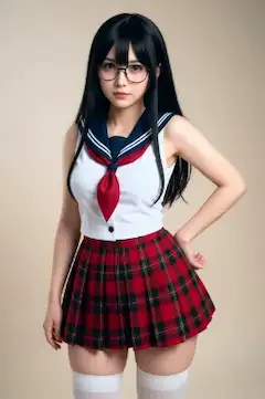 クールな黒髪メガネ少女
