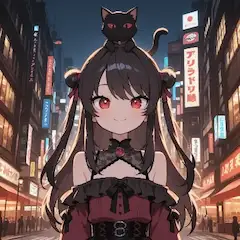 地雷系と猫と街歩き