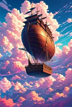空を飛ぶ幻想の帆船