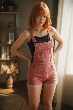 光に包まれる赤髪の女性