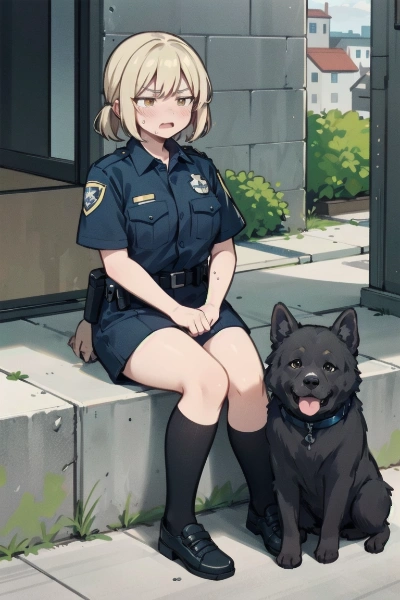 婦警さんと犬