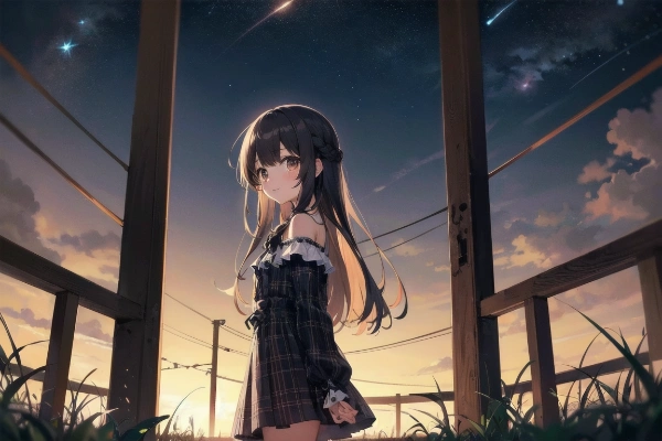 cute eye、愛華 「夕焼けと少女」