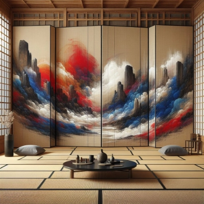 屏風のある部屋