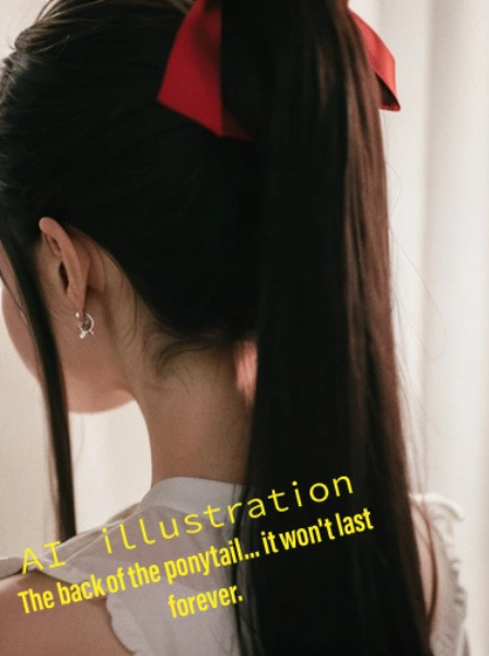 ポニーテール美少女の後ろ姿