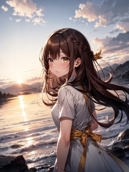 黄色いリボンの女の子