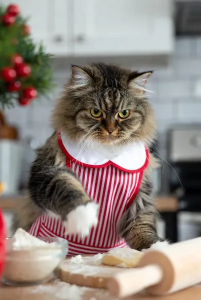 クリスマスの猫シェフの秘密レシピ