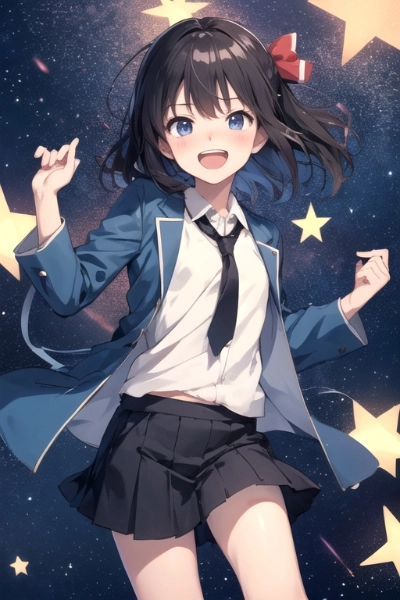 星空と照れ笑い