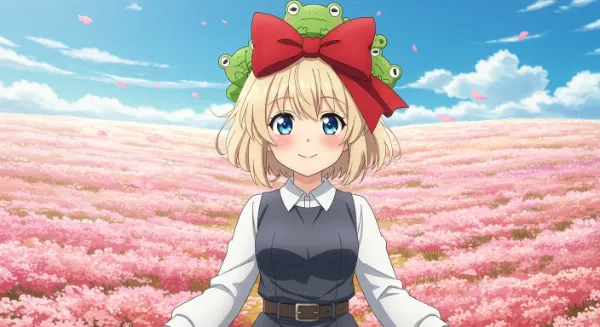 カエルさんを乗っけた