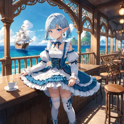 朝のカフェ