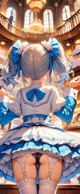 かわいい後ろ姿のウエイトレスさん