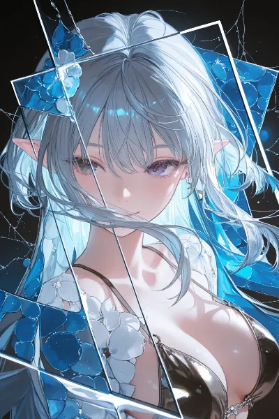 水鏡の銀髪エルフ