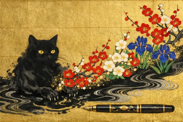 黒猫の墨絵花物語
