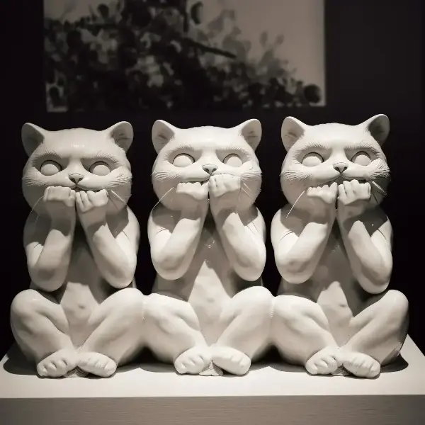 いわざる三猫像_プロンプト研究