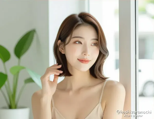 太陽光が創る透明感「光を纏うアッシュベージュ」 / A translucent look created by sunlight: "Ash beige clad in light"