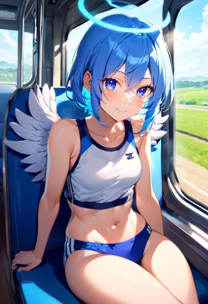 陸上セパレート姿で旅行