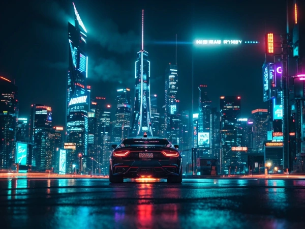 未来都市の夜景