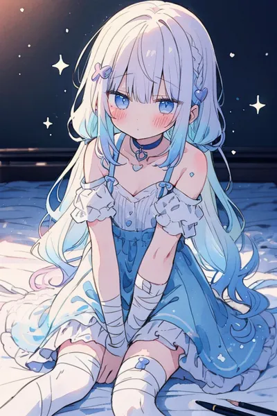 包帯を巻く少女