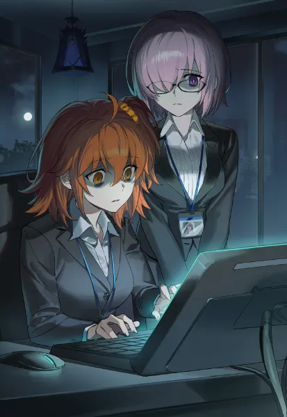 システム障害で月曜日から残業するぐだ子とマシュ