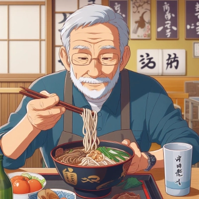 蕎麦を食する