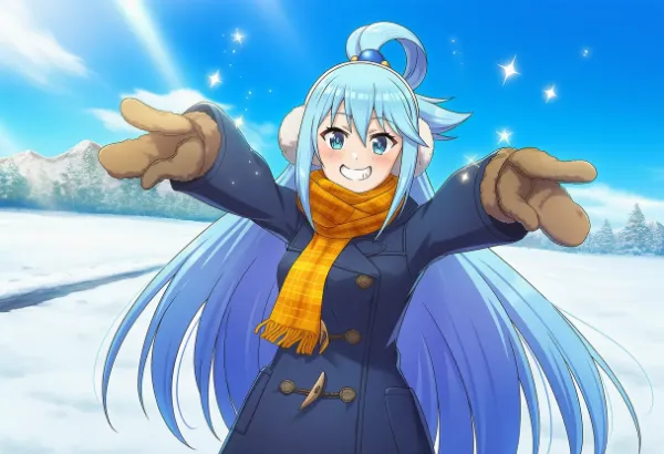 この素晴らしい世界に祝福を！アクアサンタと冬のかわいい画像