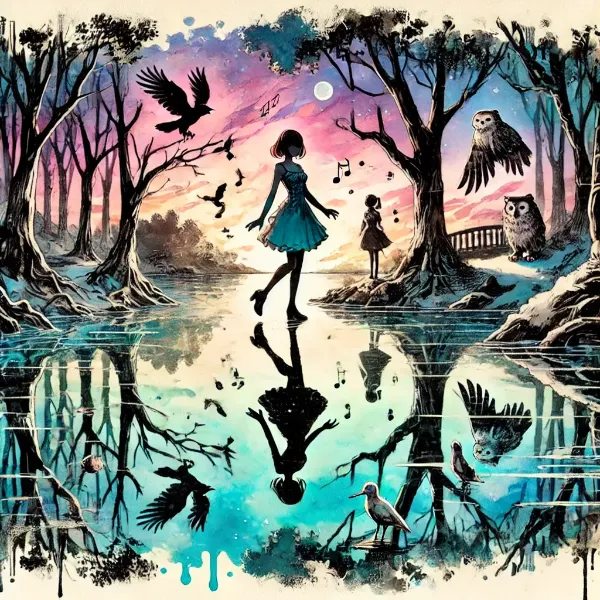 しずかなこはんの もりのかげから