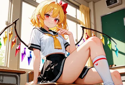 フランドールにセーラー服着せてみた