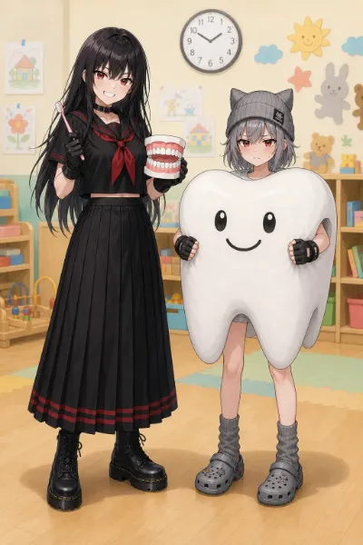 今日のアルバイト(ボランティア)：幼稚園児に口腔ケア講座