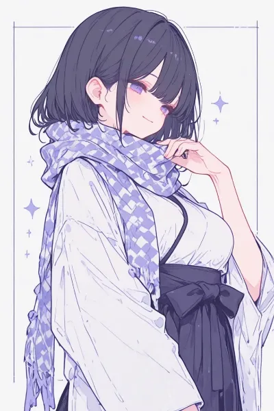 和服にマフラー