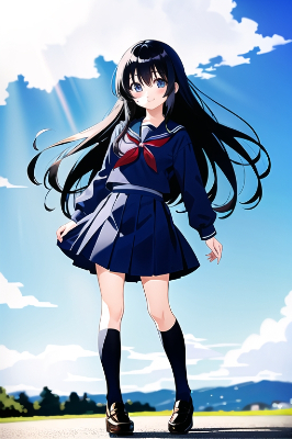 長い黒髪の少女