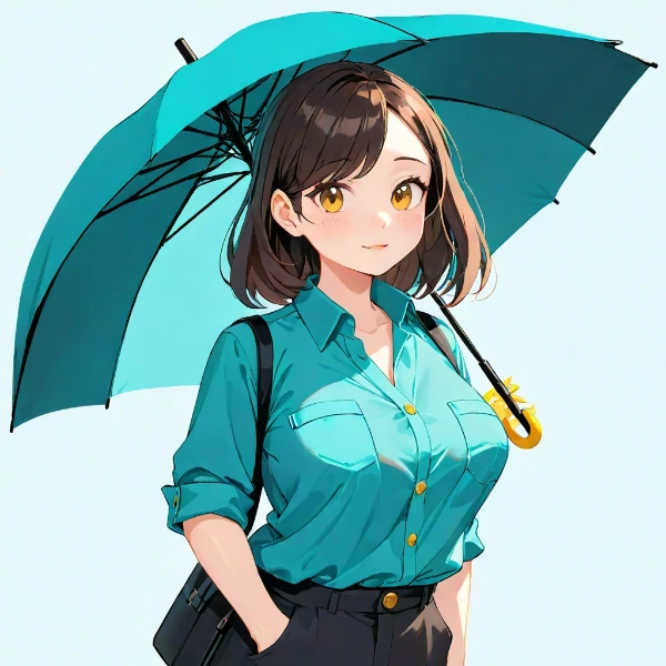 青い傘の下の雨上がり物語