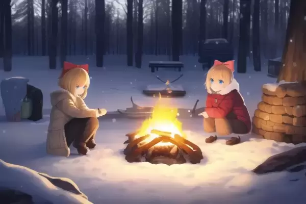 冬のキャンプは炎にあたろう