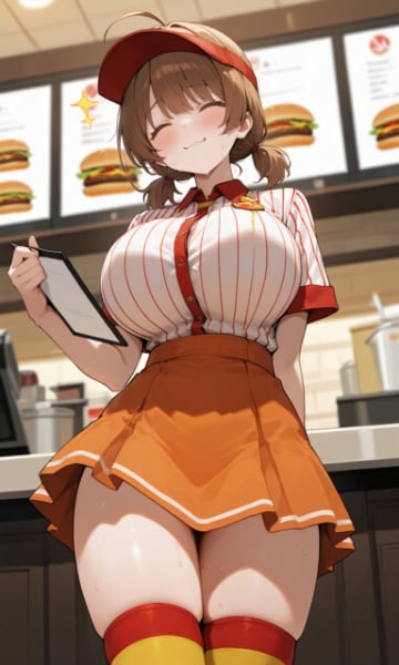 バーガーショップの店員さん