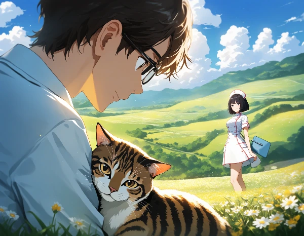 田中先生と桜子さん・猫のいる風景