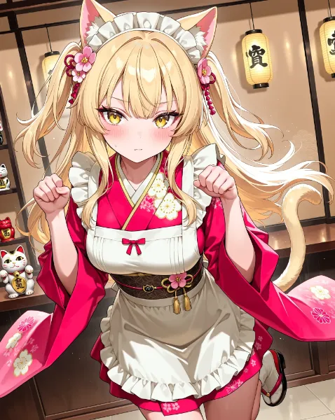 「にゃー！　招福ツンデレ猫耳メイド、参上っ……って、別にアンタを呼んでるわけじゃないからね！？」