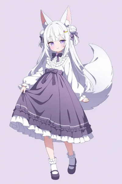 白狐少女の優雅な午後ティー