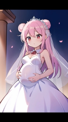 さとちゃんのウェディング姿(？)(AIイラスト)