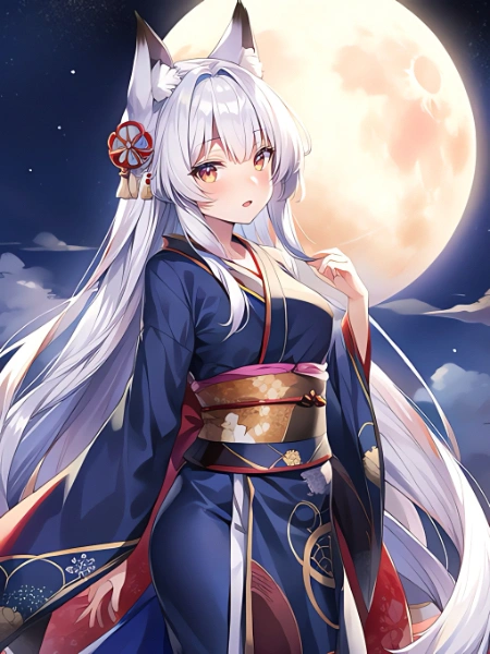 和装の狐娘さん