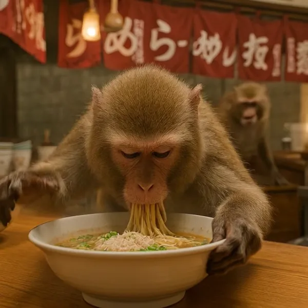 動画・ラーメン屋で暴れる猿