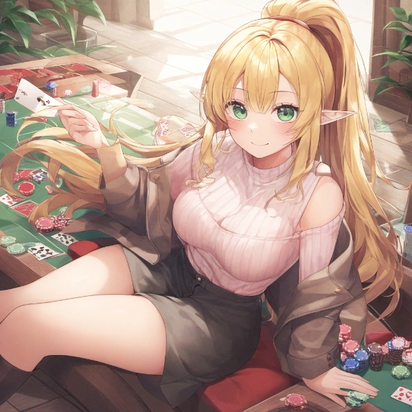 カジノ中のエルフちゃん