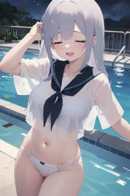 セーラー服の上着脱がずに