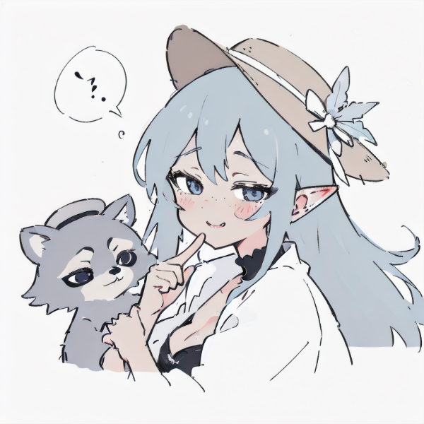 タヌキと麦わら帽子とエルフさん