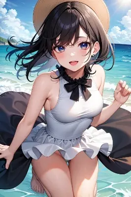 「海って気持ちいいね！」