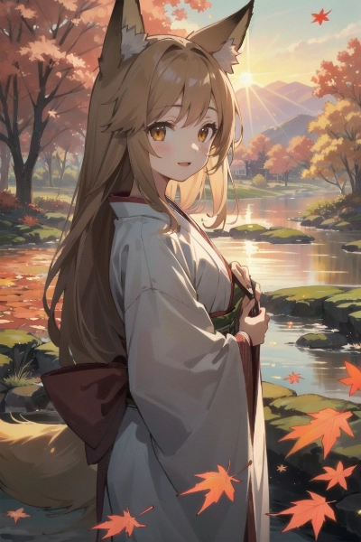 秋の終わりを告げる狐