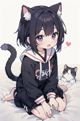 黒髪の猫耳幼女