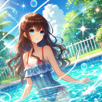 The magic of summer - a magical moment by the pool