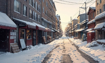 ［背景］雪と町
