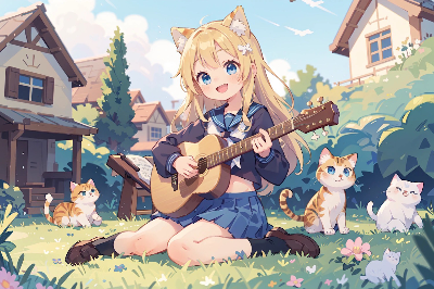 お外でギター
