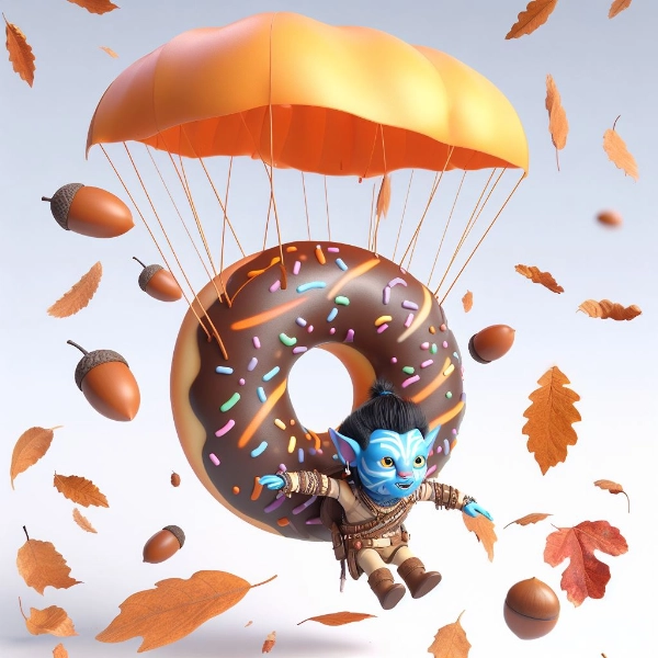 ドーナツ落下傘(擬人化)