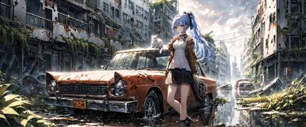 崩壊した世界で相棒と旅をする少女